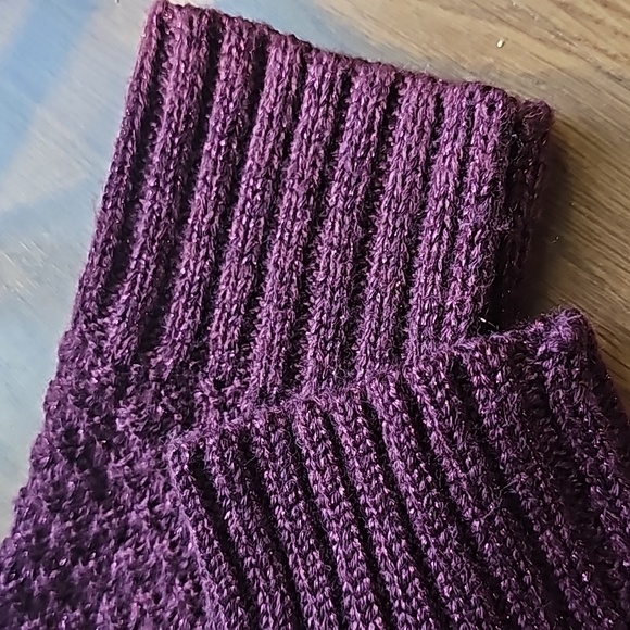 Lane Bryant Sparkly Dark Red Cranberry Cable Knit Sweater Womens Plus Size 18/20 - Picture 4 of 10